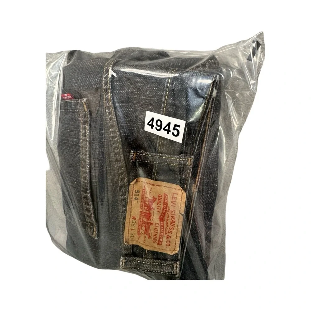 Levi's Jeans Mens 38x30 Gray 514 Slim Straight Denim Pants Classic Casual Cotton